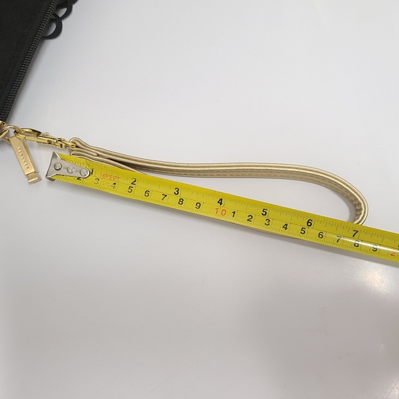 KESTREL Black Faux Suede Fringe Accessory Clutch Bag with Wristlet Strap - Picture 15 of 15